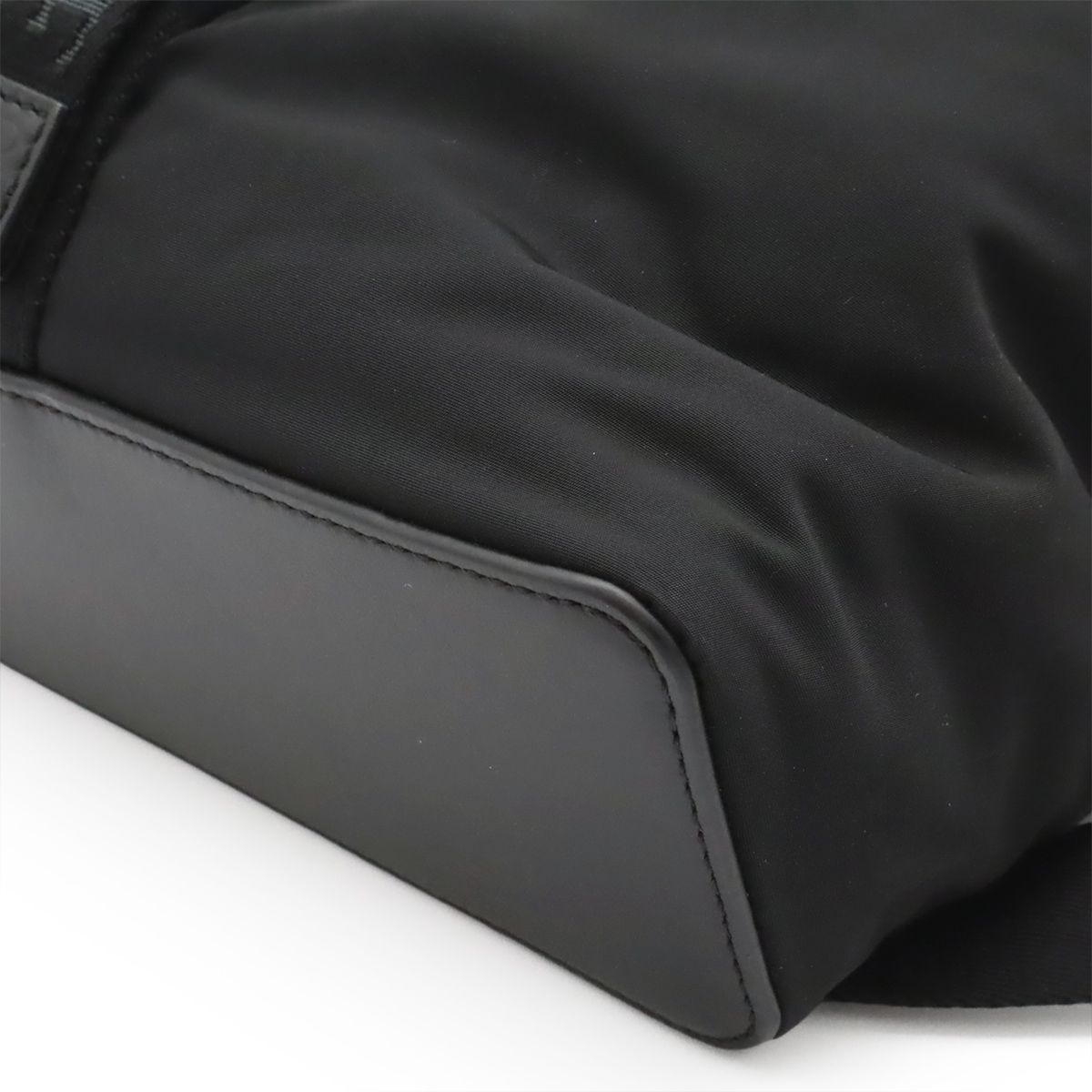 Loewe Convertible Backpack Small Shoulder Bag Nylon Leather Black Silver — view 3