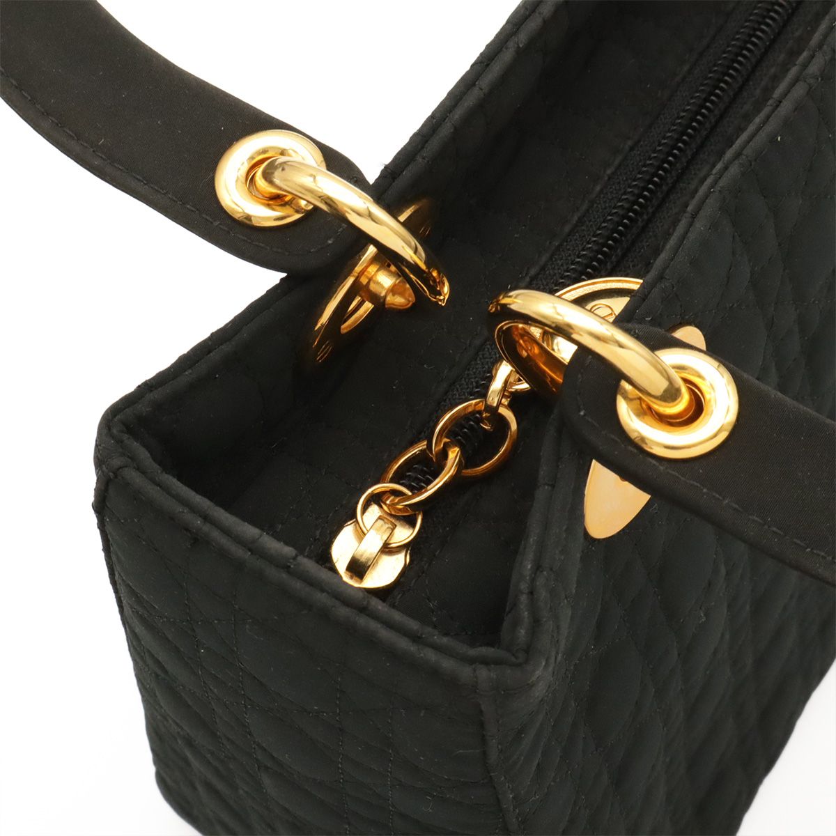Dior Cannage Tote Nylon Black Gold — view 6