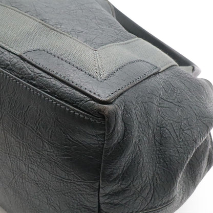 Balenciaga Exclusive Line Navy Cabas S Logo Tote Leather Gray — view 3