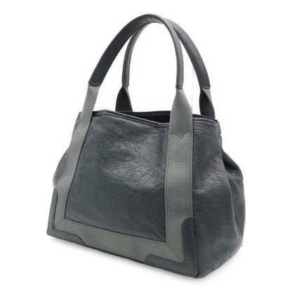Balenciaga Exclusive Line Navy Cabas S Logo Tote Leather Gray — view 2