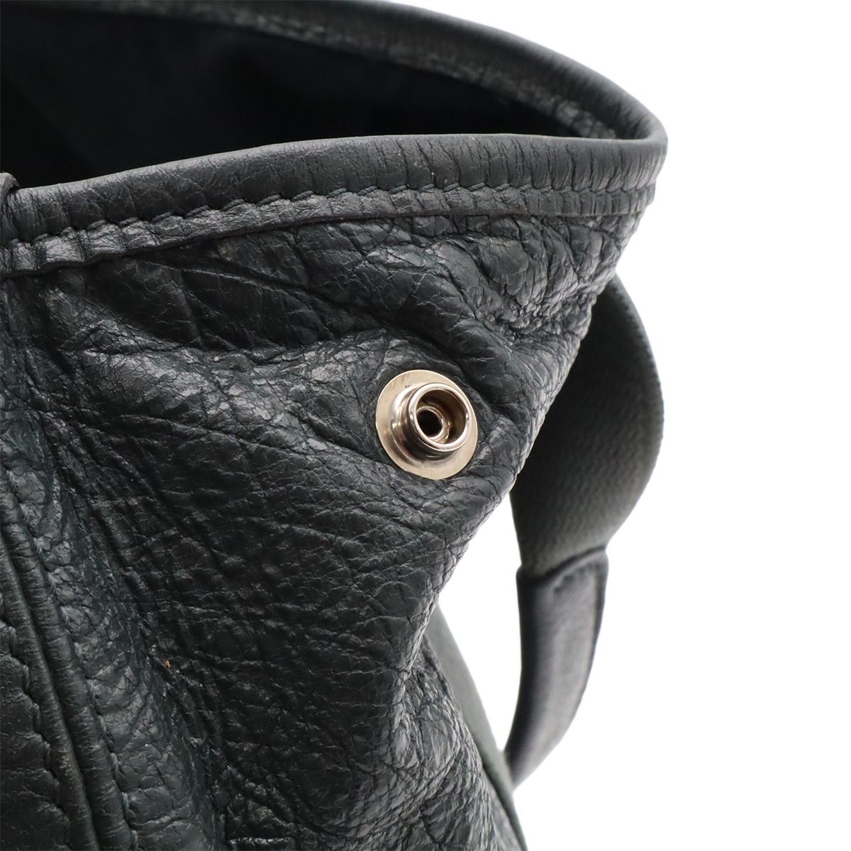 Balenciaga Exclusive Line Navy Cabas S Logo Tote Leather Gray — view 6