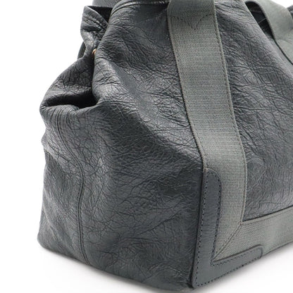 Balenciaga Exclusive Line Navy Cabas S Logo Tote Leather Gray — view 5