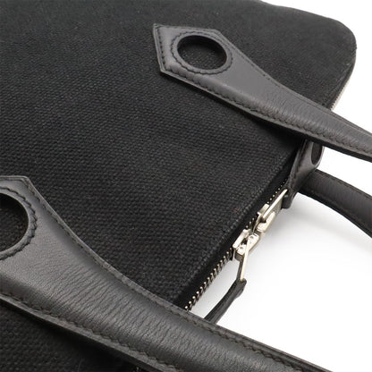 Hermes Sac Ibou MM Tote Canvas Leather Black Silver — view 7
