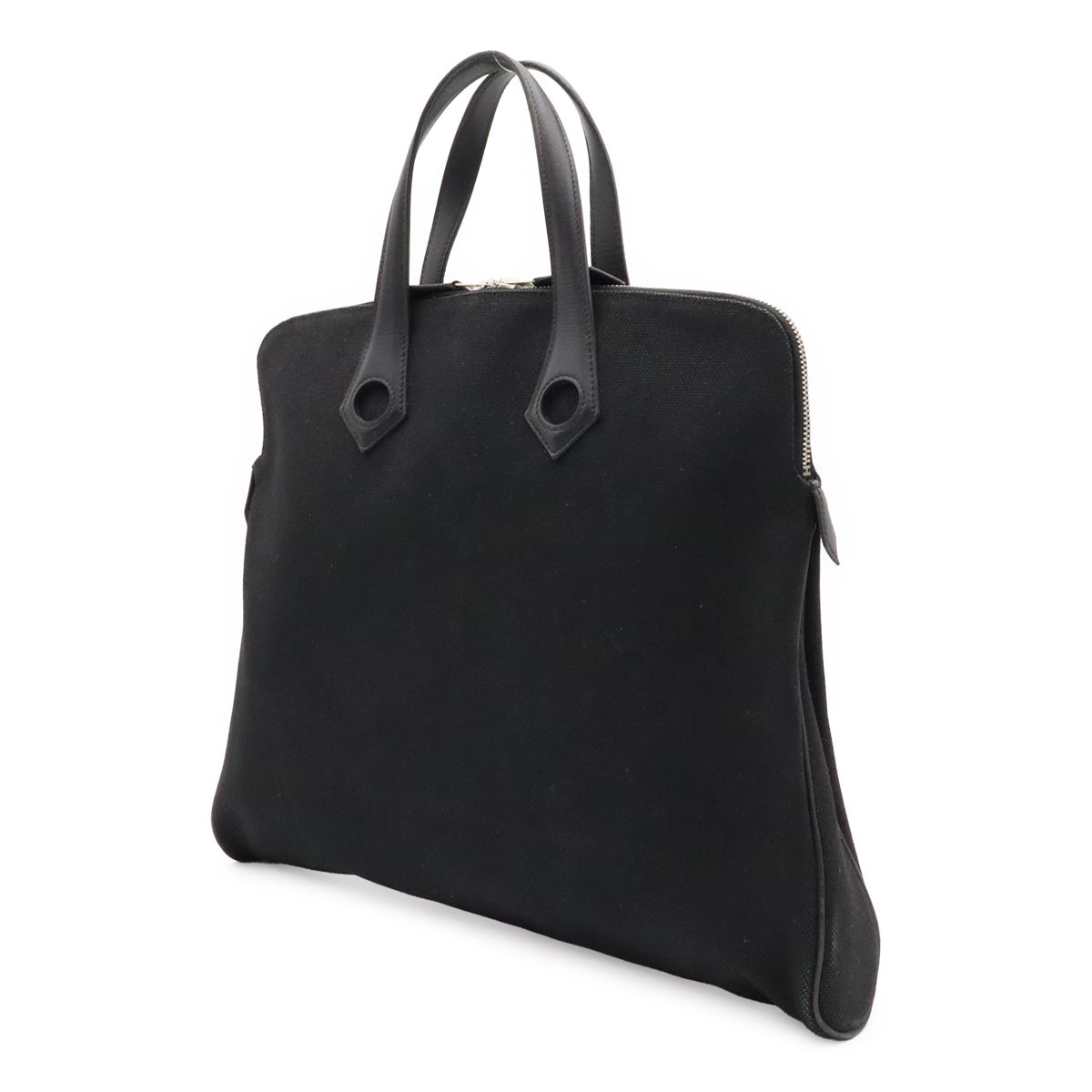 Hermes Sac Ibou MM Tote Canvas Leather Black Silver — view 2