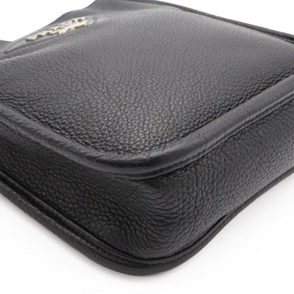 Prada Vitello Daino Soft Leather Mini Shoulder Bag Striped Crossbody Nero Black — view 3