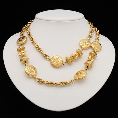 Chanel Mademoiselle Necklace Logo Chain Vintage Gold Plated — view 7