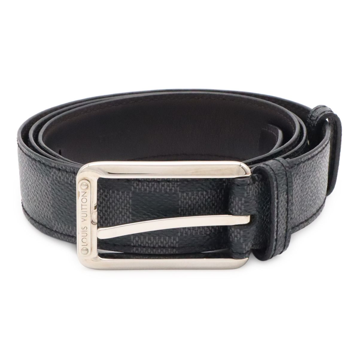 Louis Vuitton Damier Graphite Ceinture Force Belt Silver