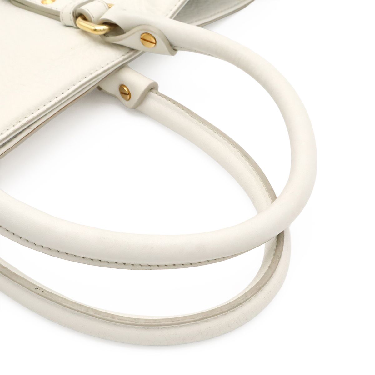 Versace Medusa Tote 2-Way Shoulder Bag White Gold — view 4