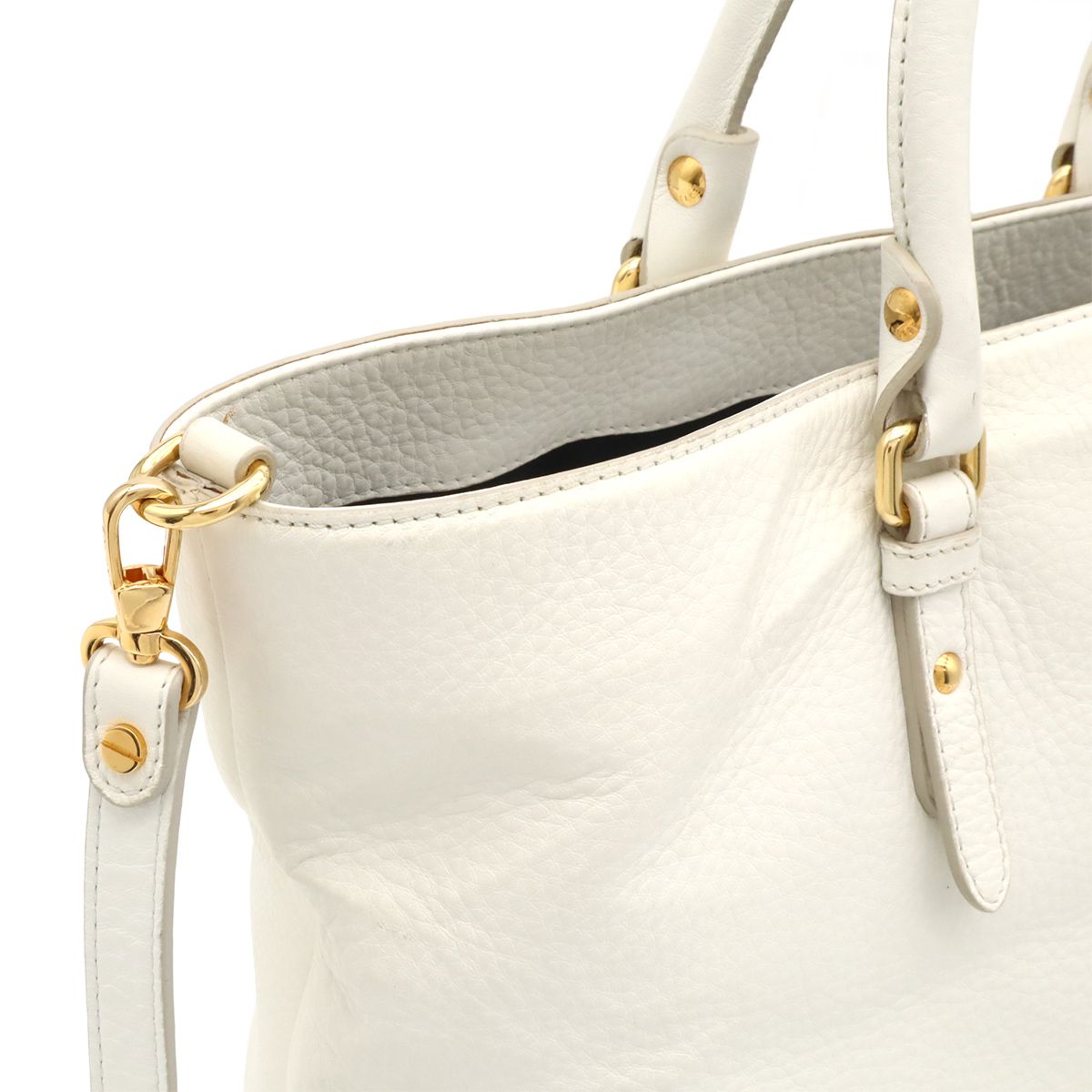 Versace Medusa Tote 2-Way Shoulder Bag White Gold — view 7