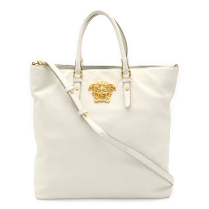 Versace Medusa Tote 2-Way Shoulder Bag White Gold