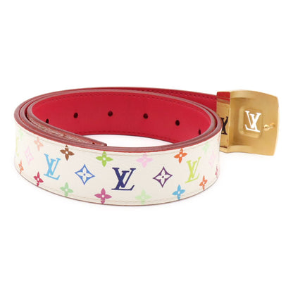 Louis Vuitton Monogram Multicolor Ceinture Carre Belt Leather Blanc White 85 — view 2