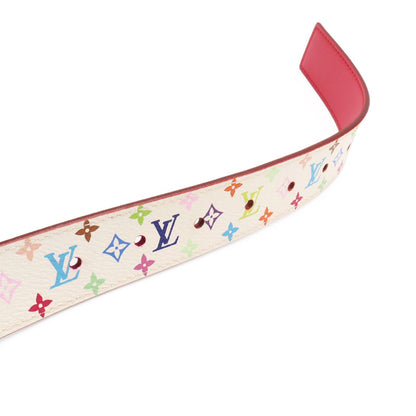 Louis Vuitton Monogram Multicolor Ceinture Carre Belt Leather Blanc White 85 — view 5