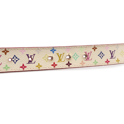 Louis Vuitton Monogram Multicolor Ceinture Carre Belt Leather Blanc White 80 — view 5