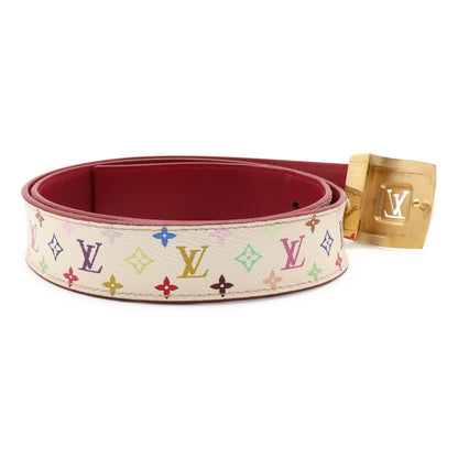 Louis Vuitton Monogram Multicolor Ceinture Carre Belt Leather Blanc White 80 — view 2