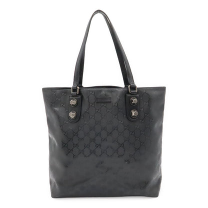 Gucci GG Supreme Tote Shoulder Leather Black Silver