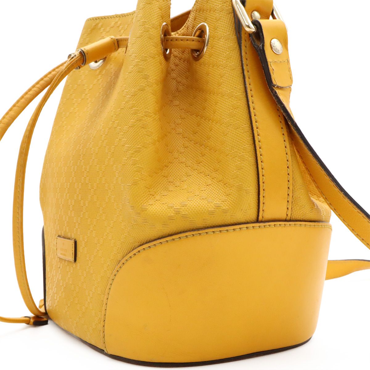 Gucci Bright Diamante Drawstring Shoulder Bag Crossbody Leather Yellow Gold — view 6