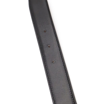 Hermes Chaine D'ancre Reversible Belt Leather Black Brown Gold 85 — view 6