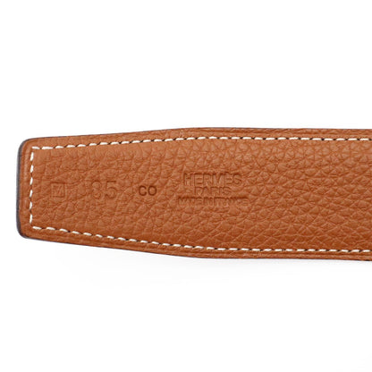 Hermes Chaine D'ancre Reversible Belt Leather Black Brown Gold 85 — view 7