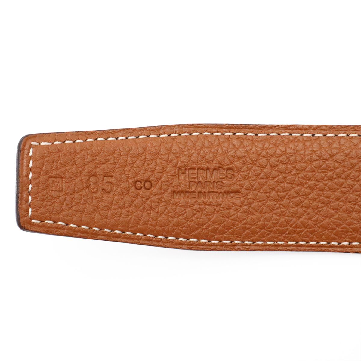 Hermes Chaine D'Ancre Reversible Belt Leather Black Brown Gold 85 — view 7