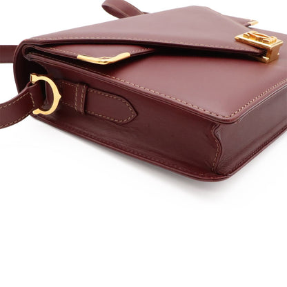 Cartier Must Line Shoulder Bag Crossbody Leather Bordeaux Red Gold — view 6