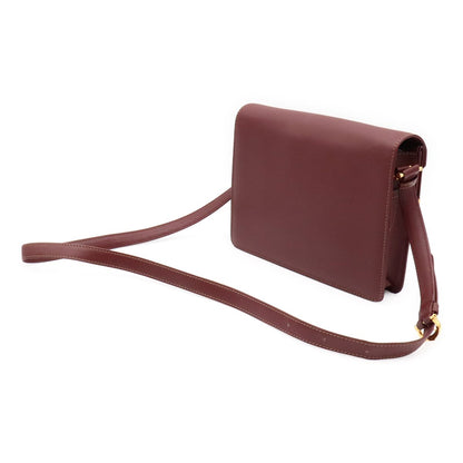 Cartier Must Line Shoulder Bag Crossbody Leather Bordeaux Red Gold — view 2
