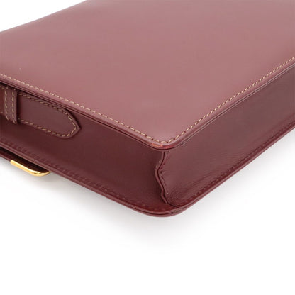 Cartier Must Line Shoulder Bag Crossbody Leather Bordeaux Red Gold — view 3