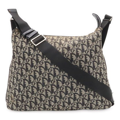 Dior Trotter Shoulder Bag Crossbody Jacquard Canvas Leather Black