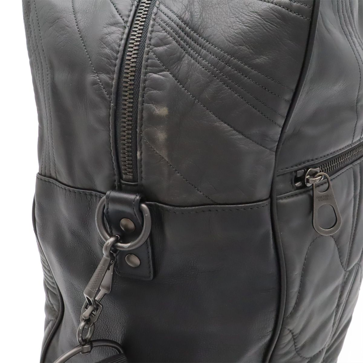 Bottega Veneta Quilted Shoulder Bag Nappa Leather Dark Gray — view 8