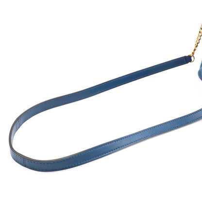 Versace Medusa Denim Drawstring Shoulder Bag 2-Way Blue Gold — view 4