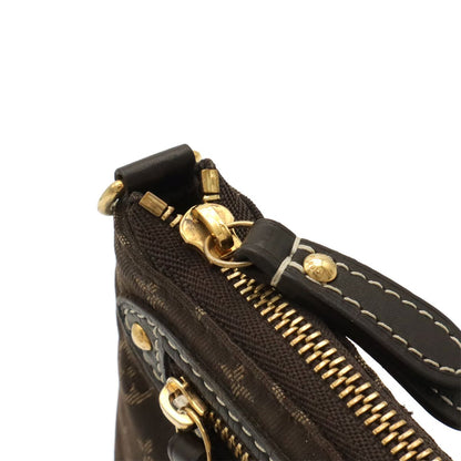 Louis Vuitton Monogram Mini Lin Mini Pochette Soir Pouch Ebene Brown — view 5