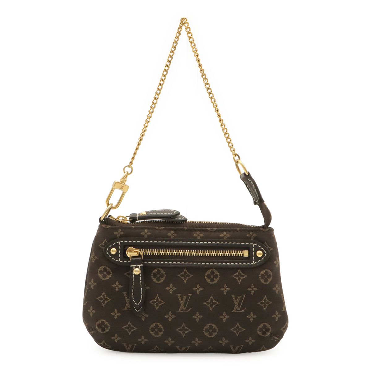 Louis Vuitton Monogram Mini Lin Mini Pochette Soir Pouch Ebene Brown