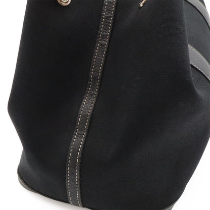 Hermes Garden Party PM Tote Shoulder Bag Toile Officier Leather Black — view 5