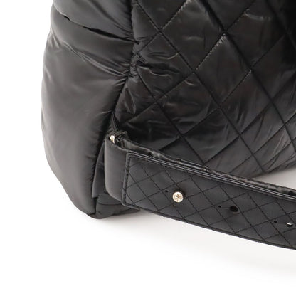 Chanel Coco Cocoon Backpack Quilted Nylon Leather Black Bordeaux — view 5
