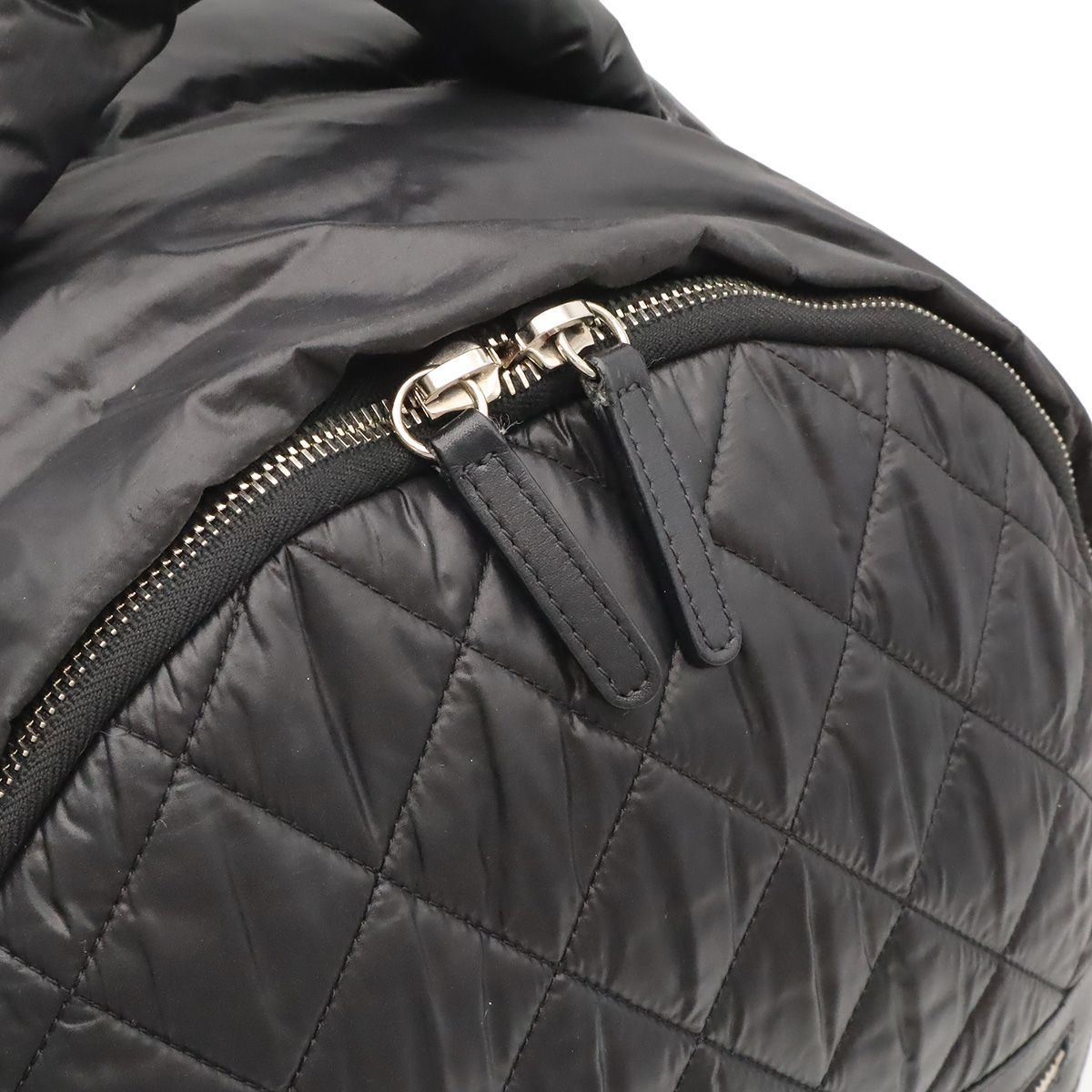 Chanel Coco Cocoon Backpack Quilted Nylon Leather Black Bordeaux — view 6
