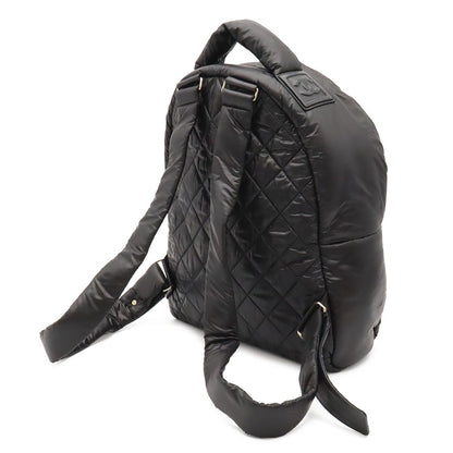 Chanel Coco Cocoon Backpack Quilted Nylon Leather Black Bordeaux — view 2