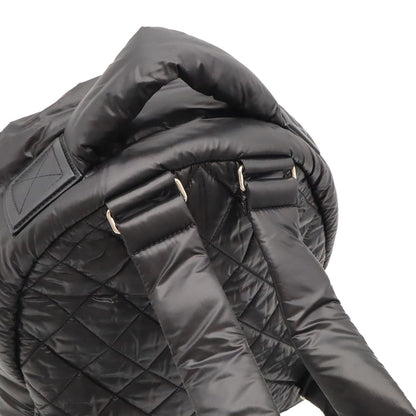 Chanel Coco Cocoon Backpack Quilted Nylon Leather Black Bordeaux — view 4