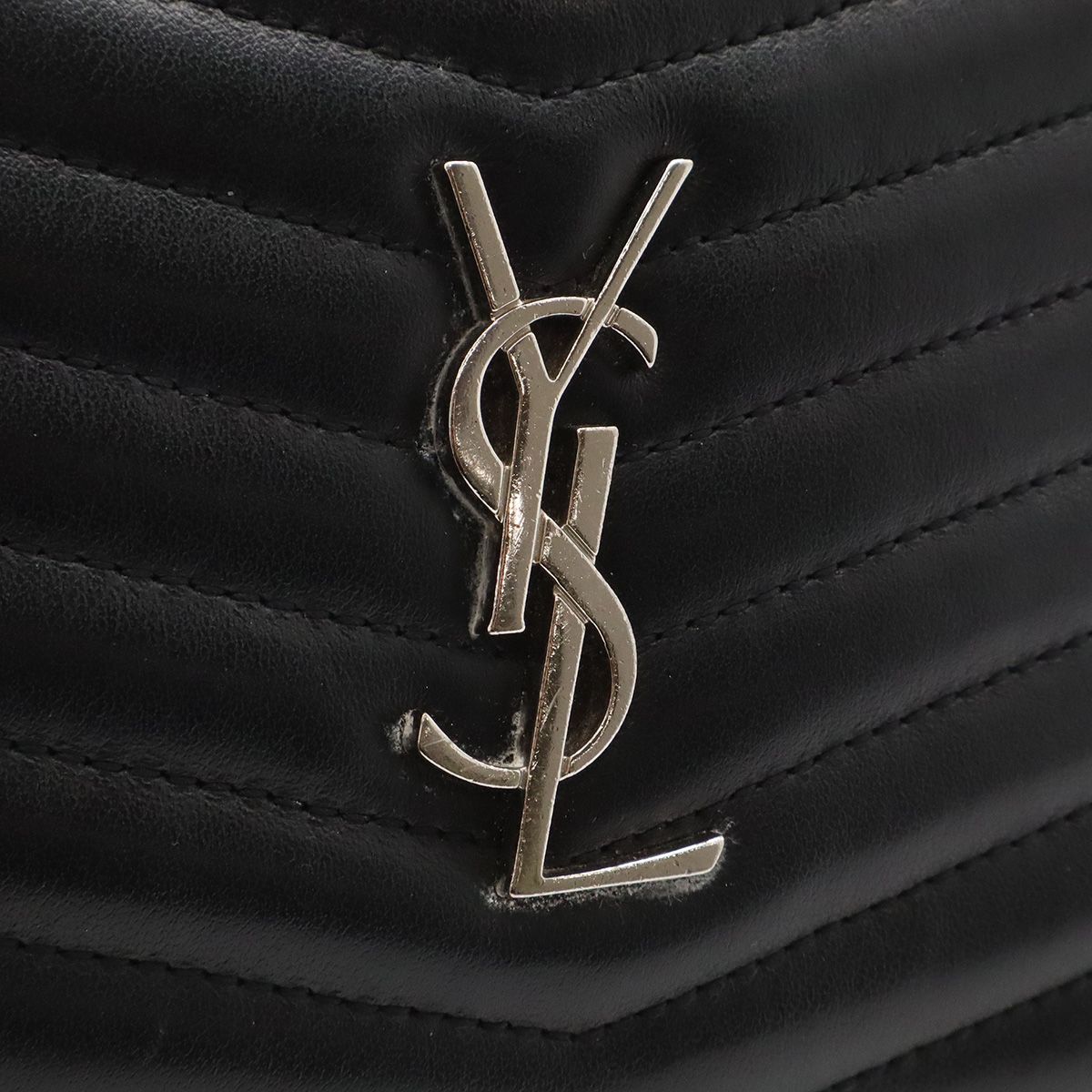 Saint Laurent Paris YSL Lou Camera Bag Chain Leather Black Silver — view 5