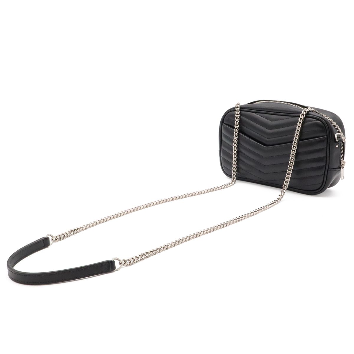 Saint Laurent Paris YSL Lou Camera Bag Chain Leather Black Silver — view 2