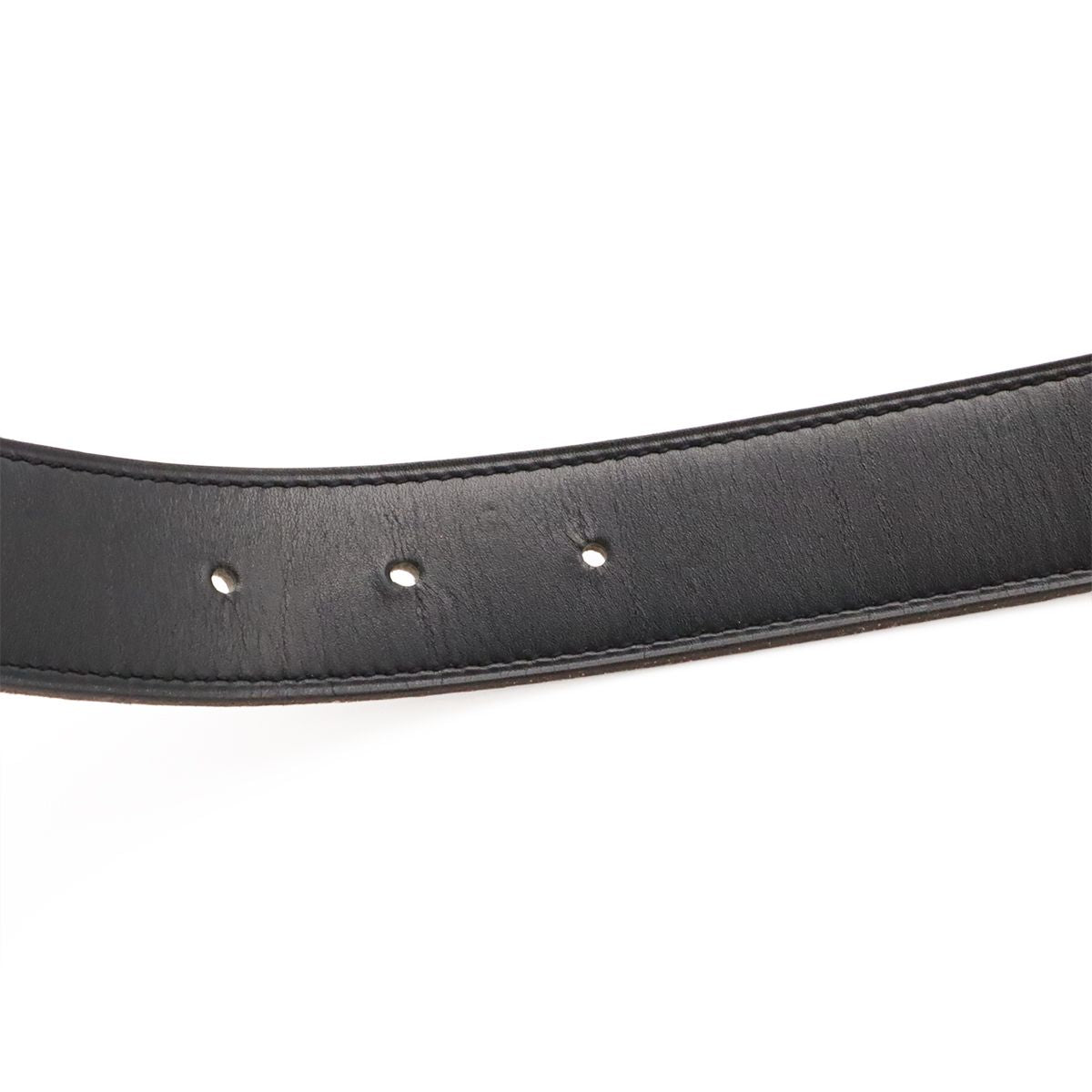 Hermes Belt Buckle Reversible Box Calf Taurillon Clemence Black Gold Brown 95 — view 6