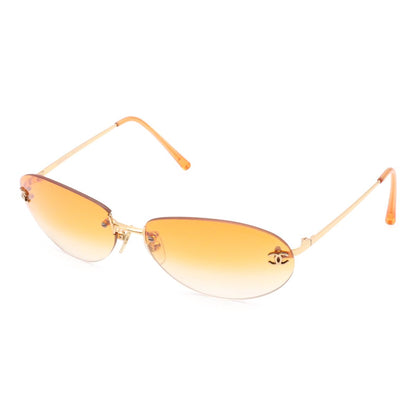 Chanel CC Logo Sunglasses Eyewear Rimless Oval