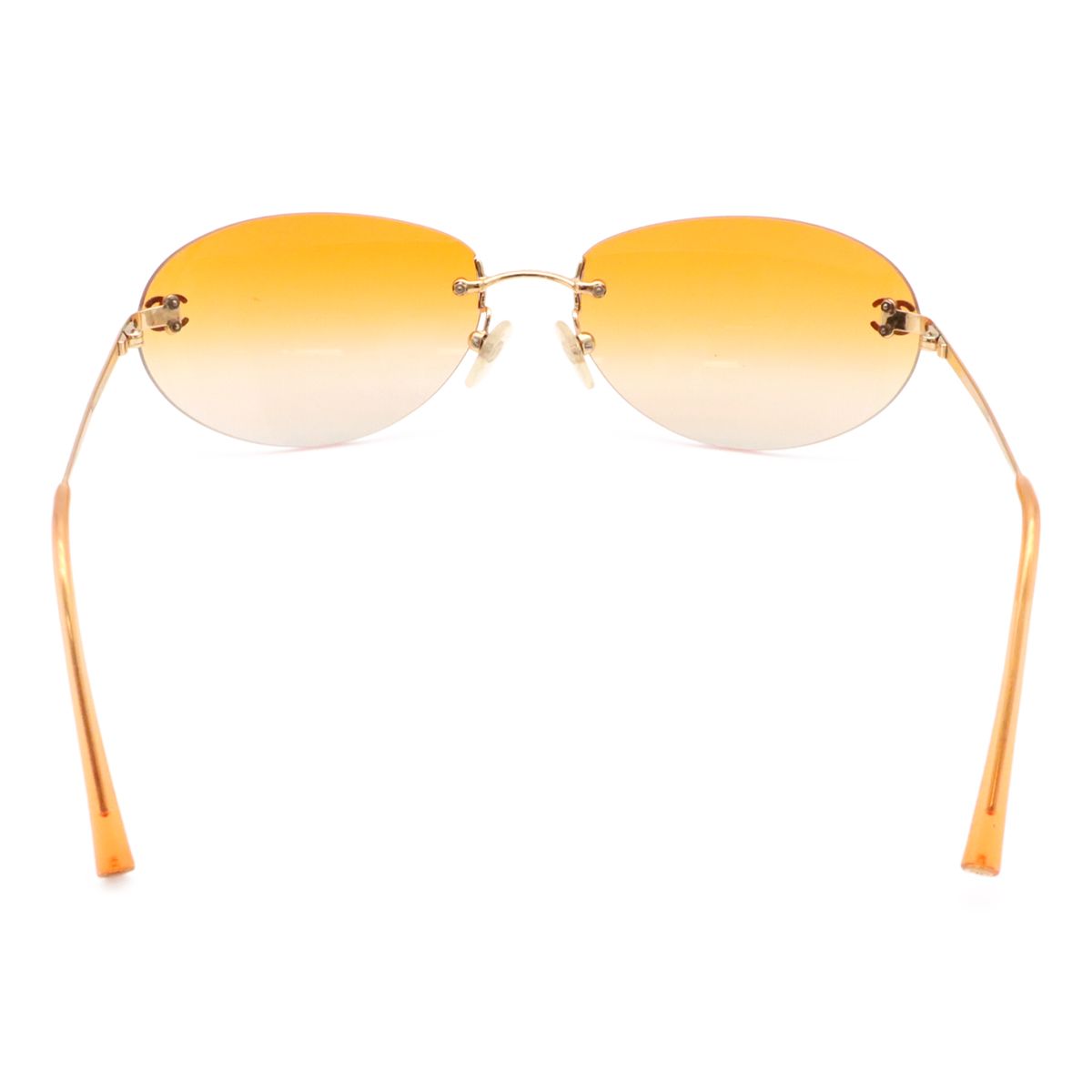 Chanel CC Logo Sunglasses Eyewear Rimless Oval — view 3