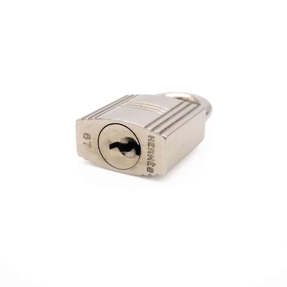 Hermes Cadena Padlock Key with Key Metal Silver — view 4