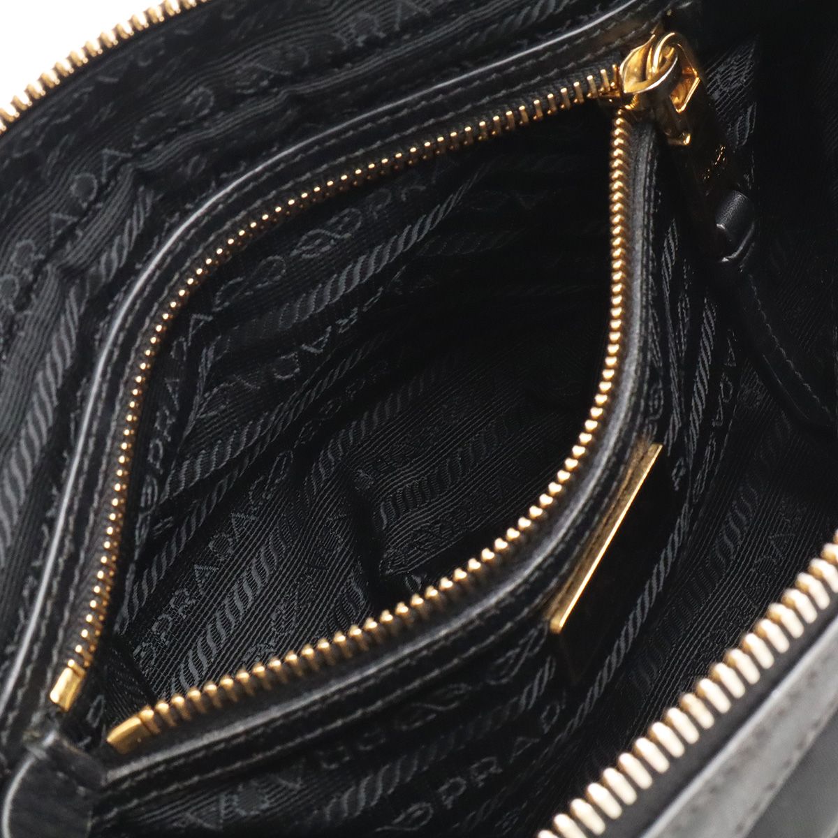 Prada Triangle Logo Shoulder Bag Pochette Crossbody Nylon Leather Nero Black — view 7