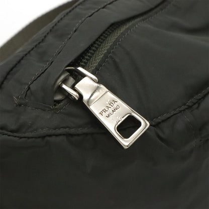 Prada Triangle Logo Belt Bag Waist Pouch Hip Nylon Gray Silver — view 5