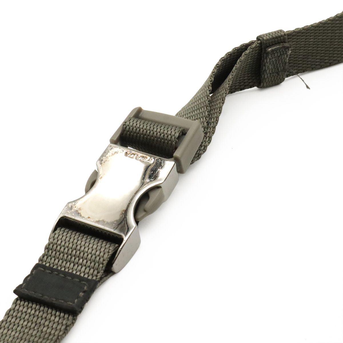 Prada Triangle Logo Belt Bag Waist Pouch Hip Nylon Gray Silver — view 4