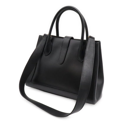 Gucci Jackie Tote 2-Way Shoulder Bag Crossbody Leather Black Gold — view 2