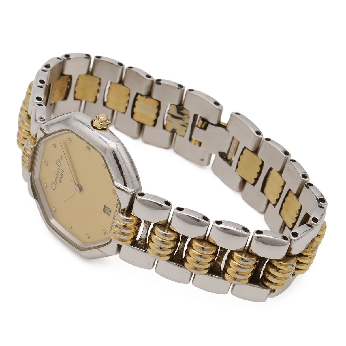 Dior Octagon Gold Dial SS Quartz Watch 48 — view 2