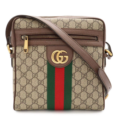 Gucci Ophidia GG Small Messenger Bag Supreme Sherry Line Leather Beige Mocha