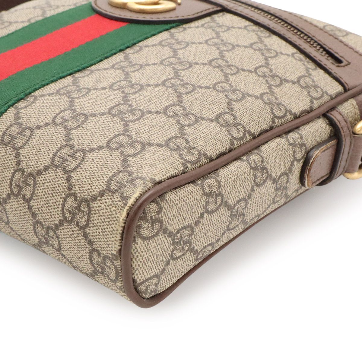Gucci Ophidia GG Small Messenger Bag Supreme Sherry Line Leather Beige Mocha — view 3