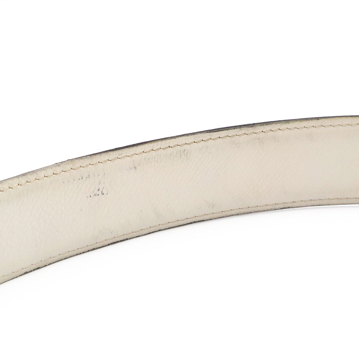 Hermes Belt Buckle Reversible Box Calf Veau Epsom Black White Silver 85 — view 7